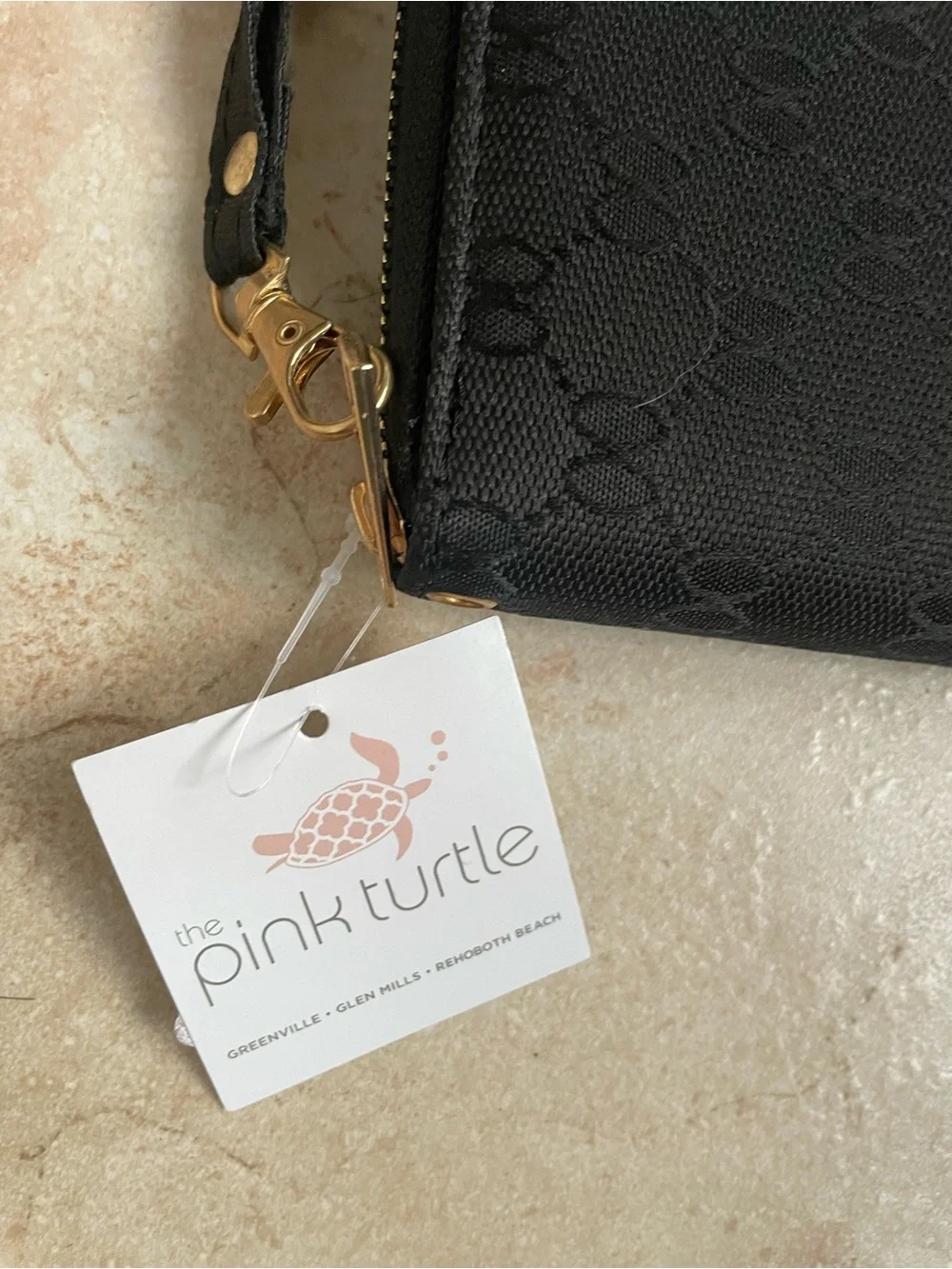 NWT Pink Lily black red green striped queen bee design billfold wallet wristlet